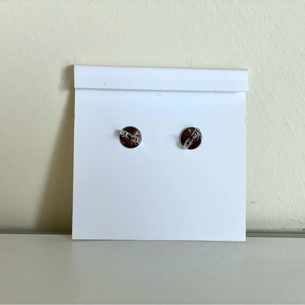 Tory Burch Small Silver Kira Stud Earrings - Picture 6 of 8